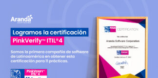 Aranda Software la primera empresa latinoamericana en el sector TI con la certificación PinkVERIFY™ para 11 prácticas de ITIL 4®