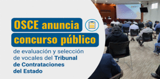 OSCE anuncia concurso público de evaluación y selección de vocales del Tribunal de Contrataciones del Estado