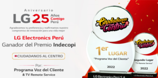 LG ELECTRONICS ES RECONOCIDO EN PREMIACIÓN DE INDECOPI.