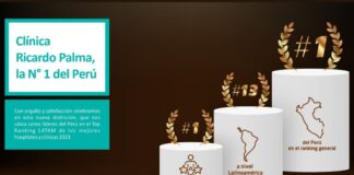 Clínica Ricardo Palma es reconocida como la Clínica peruana Número 1 en el Top Ranking LATAM de los Mejores Hospitales y Clínicas 2023
