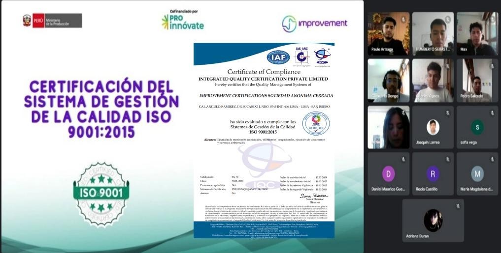 Certificación de la norma ISO 9001: 2015 enfocado en sistemas de ...
