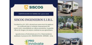 Siscog Ingenieros E.I.R.L. obtiene la certificación ISO 45001:2018 con el cofinanciamiento de ProInnóvate