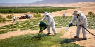 Cómo China está usando algas para convertir el desierto en tierra cultivable