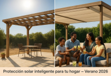 Calor exterior gestionado mediante la instalación de toldos para pérgolas