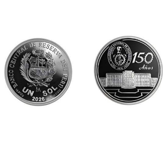 BCRP lanza moneda de plata por los 150 años de la UNI