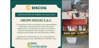 Grupo Siscog S.A.C. alcanza la certificación ISO 45001:2018 y reafirma su compromiso con la seguridad y la excelencia empresarial