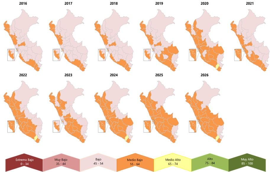 El progreso social del Perú avanza apenas 0,2 puntos y revela una década de avances desiguales El progreso social del Perú avanza apenas 0,2 puntos y revela una década de avances desiguales