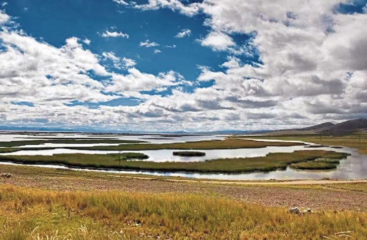 Reducción del agua almacenada en el Lago Junín