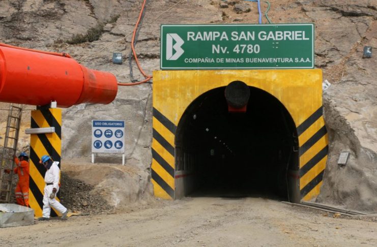 Producción de oro en la operación minera San Gabriel de Buenaventura