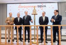 BBVA Perú celebra 75 años de fundación con tradicional Campanazo en la Bolsa de Valores de Lima