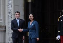 Perú y Ecuador abordan agenda de cooperación en XVII Gabinete Binacional Presidentes de Perú y Ecuador durante el Encuentro Presidencial